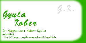 gyula kober business card